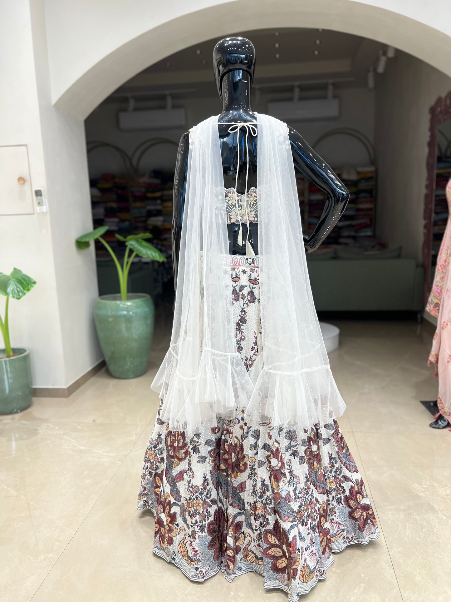 White Flora Embroidered Lehnga Choli