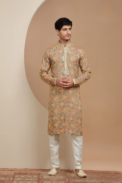 Yellow Bandhani & Embroidered Kurta Set