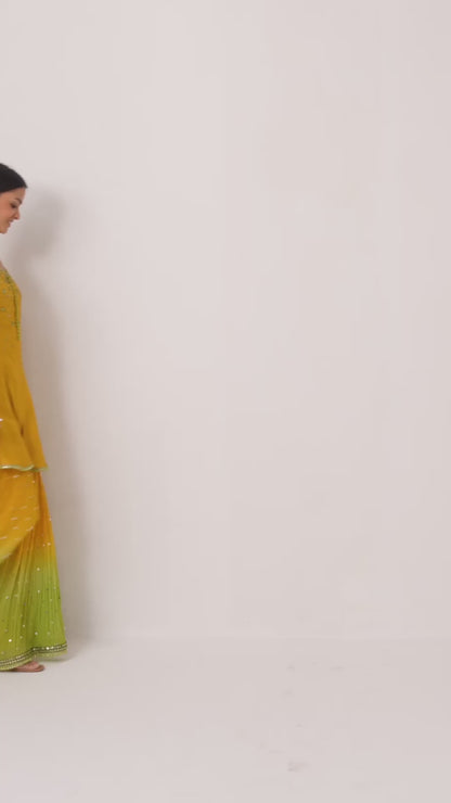 Yellow Designer Sharara set