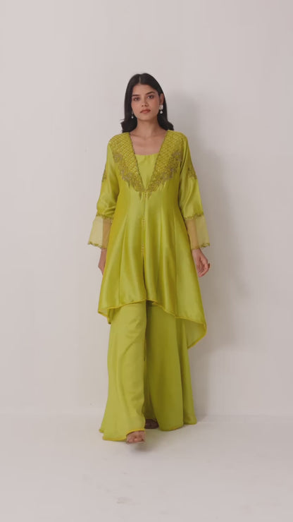 Light Green Kurti Palazzo Set