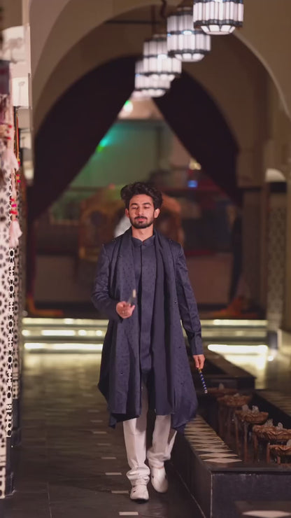 Wine Drape Kurta Indo western  Set