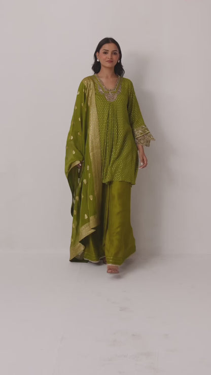 Mahendi Green Sharara Set