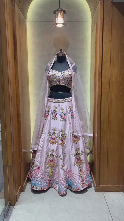 Baby Pink Stone work Lehnga Choli