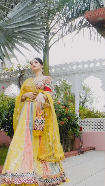 Color Burst: multicoloured lehenga choli set