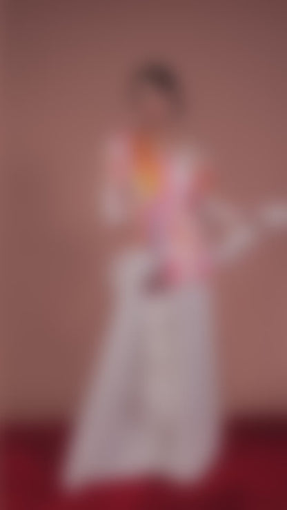 White Coloured  Designer Indo-Western Palazzo set